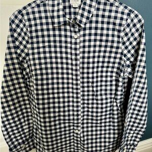 J. Crew Women’s Navy and White Button Down